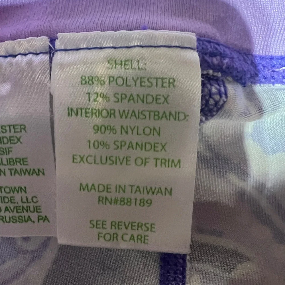 Lilly Pulitzer Luxletic Purple Pineapple Print Cropped Leggings Womens Medium